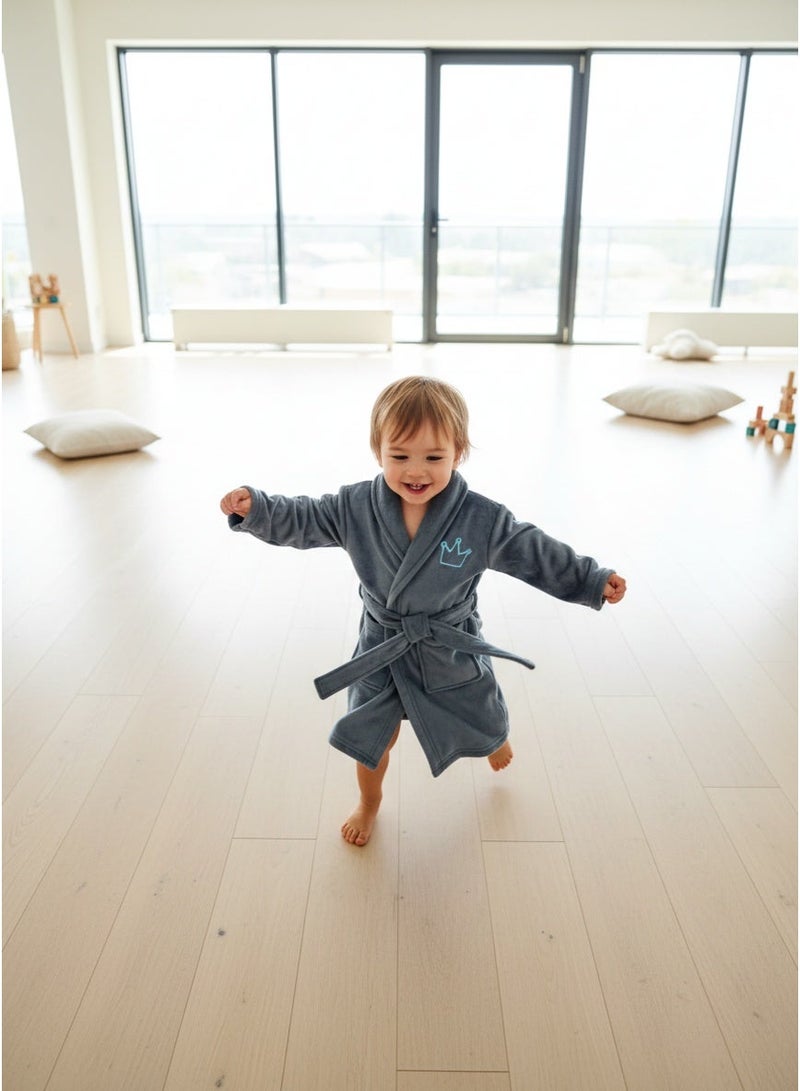 Mamas Gift Soft Cotton Prince Baby Robe with Belt - Lightweight and Comfortable After Bath or Swim Robe for ages 1-2 years - Image 2