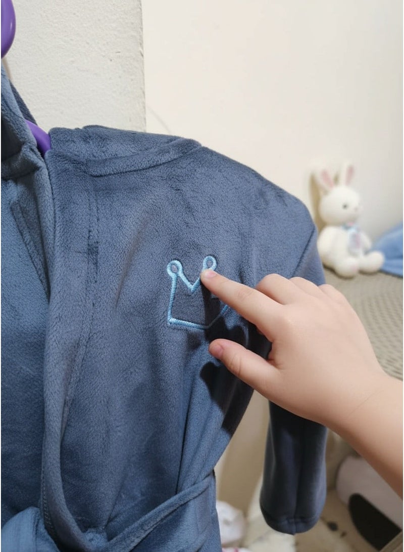 Mamas Gift Soft Cotton Prince Baby Robe with Belt - Lightweight and Comfortable After Bath or Swim Robe for ages 1-2 years - Image 3