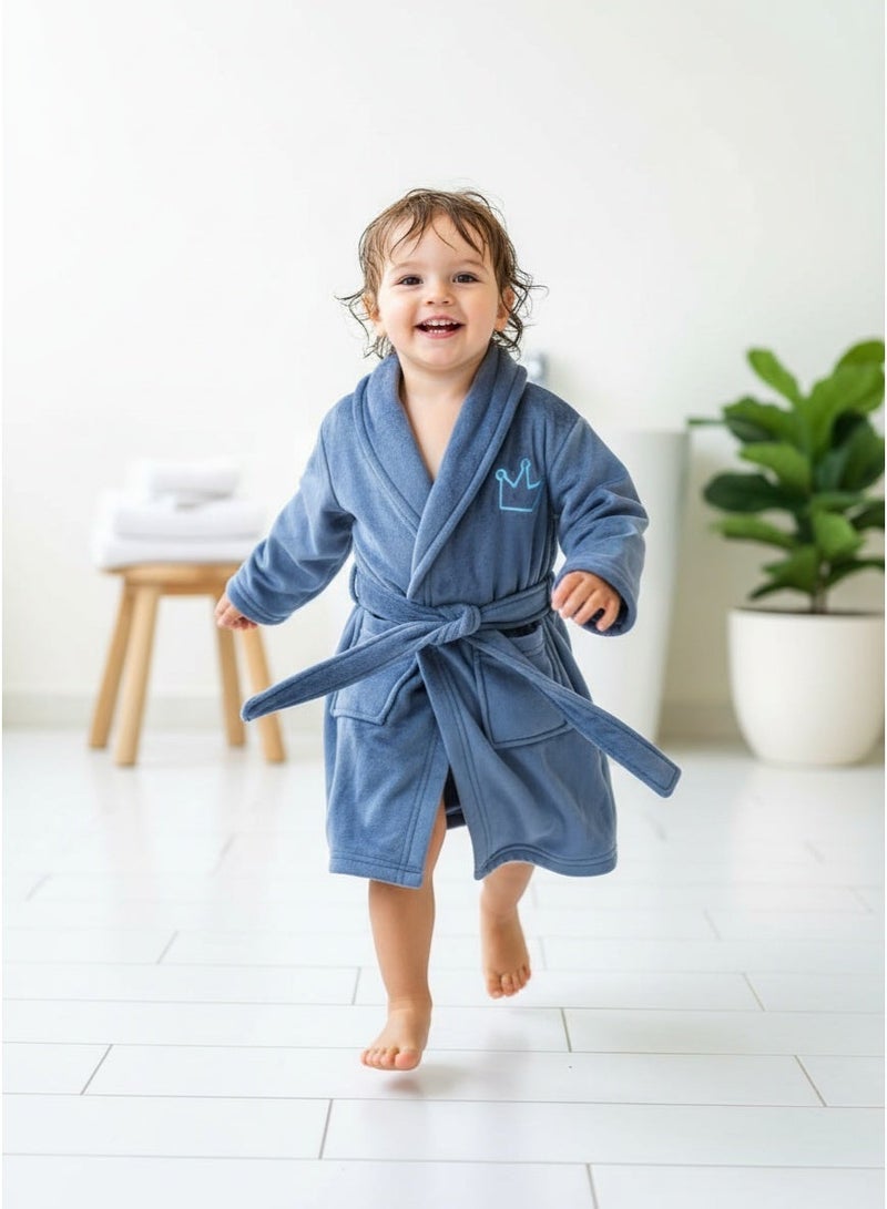 Mamas Gift Soft Cotton Prince Baby Robe with Belt - Lightweight and Comfortable After Bath or Swim Robe for ages 1-2 years - Image 5
