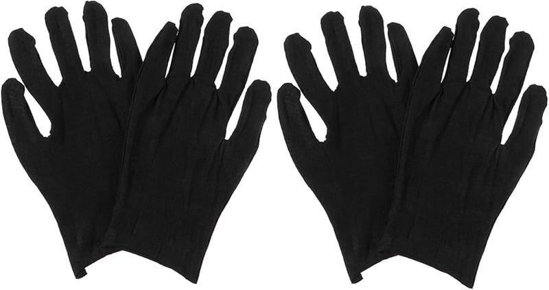 قفازات العمل القطنية السوداء 24 زوجًا متينة ومريحة وآمنة للبستنة - Image 2