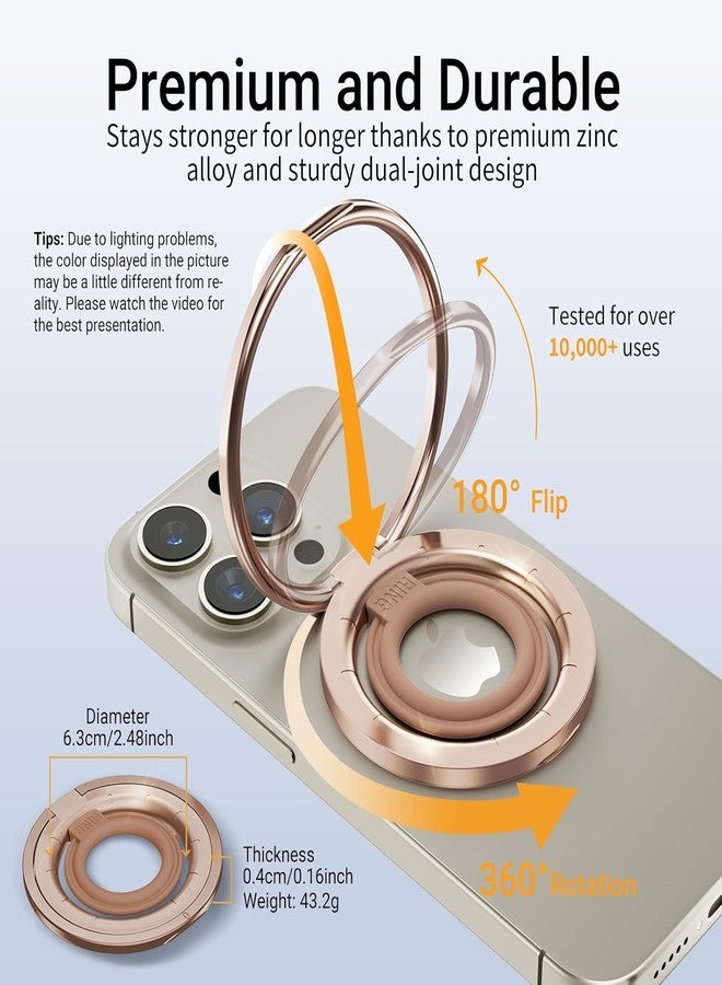 OPSO Magnetic Phone Ring Holder for MagSafe, 360° Rotatable Gym Finger Ring Grip Stand, [Dual-Sided Magnet] Magnetic Phone Grip Adjustable Kickstand for iPhone 16 15 14 13 12/Pro/Max, All Smartphone - Image 3