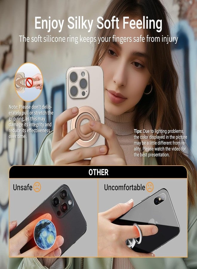 OPSO Magnetic Phone Ring Holder for MagSafe, 360° Rotatable Gym Finger Ring Grip Stand, [Dual-Sided Magnet] Magnetic Phone Grip Adjustable Kickstand for iPhone 16 15 14 13 12/Pro/Max, All Smartphone - Image 4