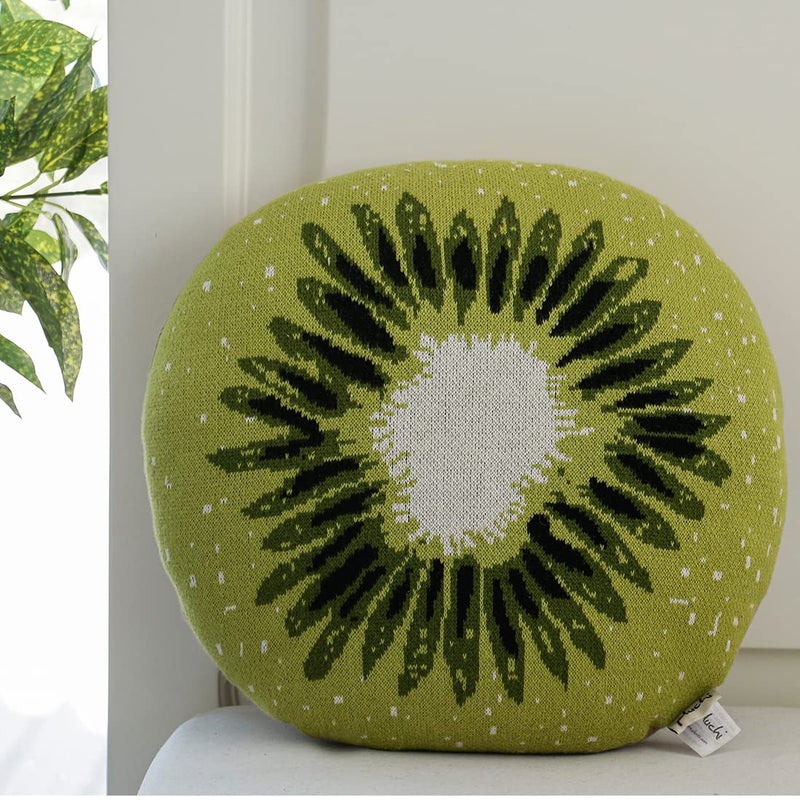 Pluchi Cotton Knitted Shaped Plush Pillows (Kiwi) - Image 2