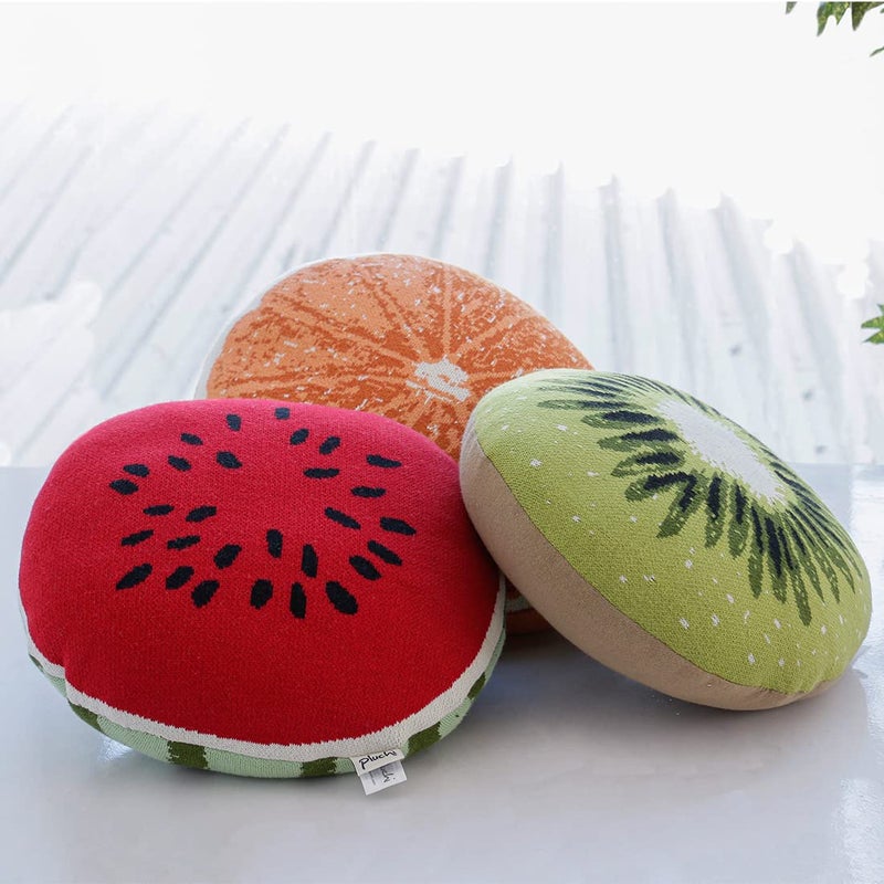 Pluchi Cotton Knitted Shaped Plush Pillows (Kiwi) - Image 5