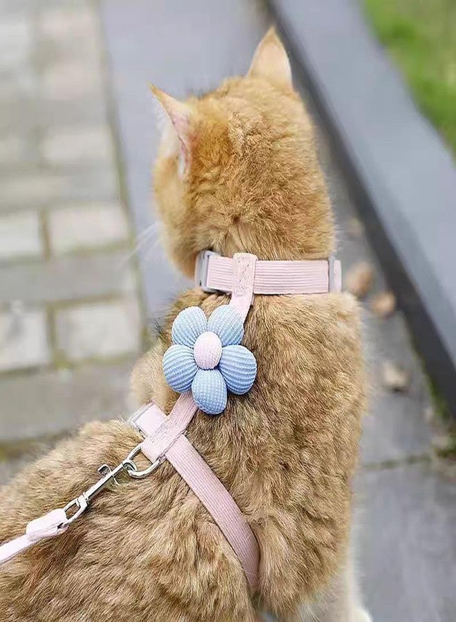 YUISI Cat Harness with Leash for Kittens with Quick Release Buckle, Escape-Proof Cute Flower Cat Belt for Outdoor Walking & Travel (S, Chest 25-41cm, Neck 20-30cm) (Pink) - Image 3