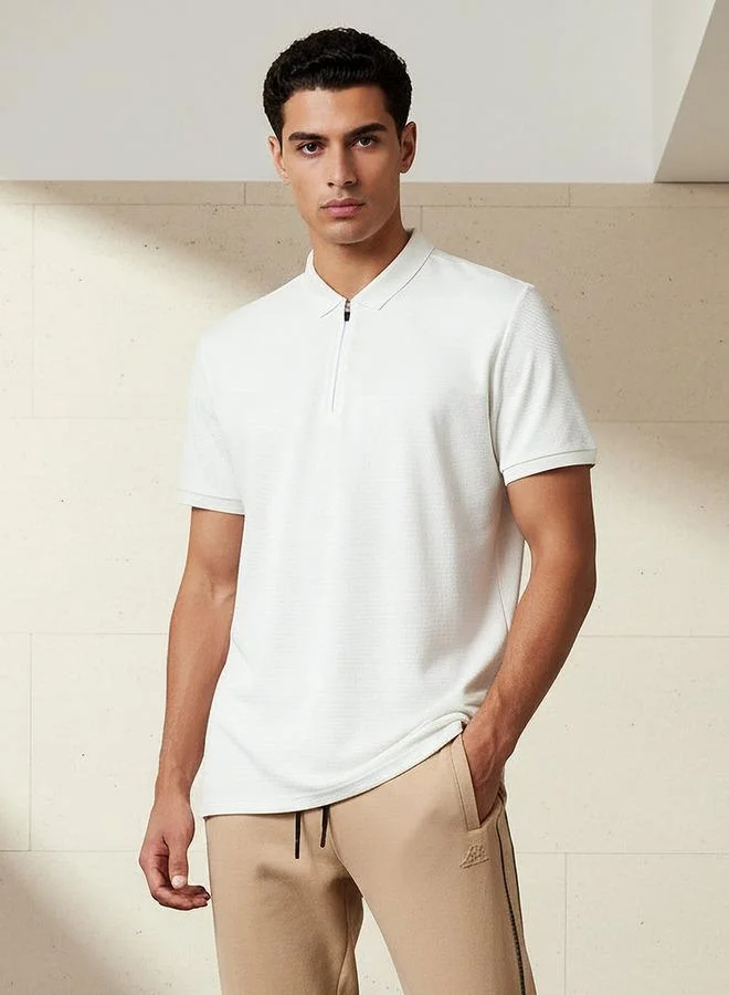 Splash FAV Men Short Sleeves Textured Polo T-shirt