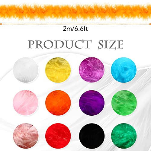 Batiyeer 24 Pcs Colorful Feathers Boas Party Pack, 6.6 Feet Rainbow Feather Scarf for Unisex Women Party Decorations(Bright Color) - Image 2