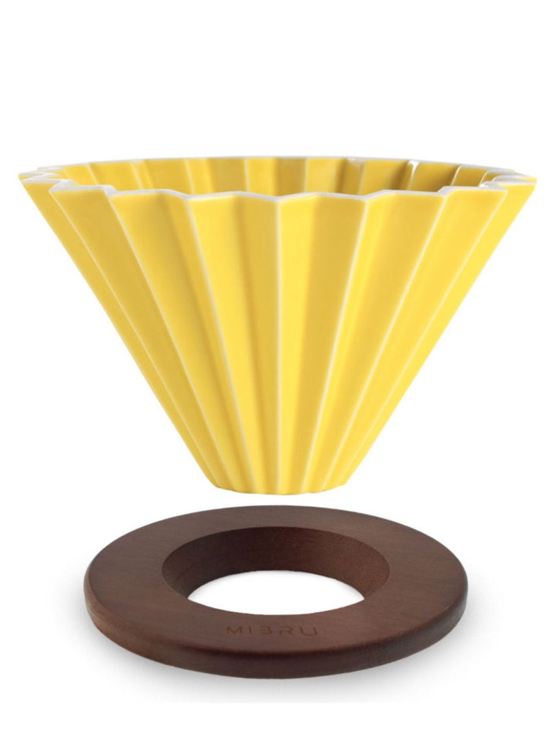 MIBRU Ceramic Coffee Dripper Origami Style Cone Filter Cup Reusable Pour Over Cafe Dripper for Home Office Restaurants 1 To 4 Cups  - Image 1