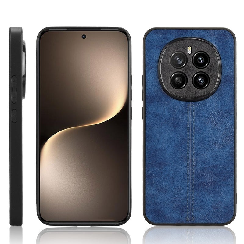 HuHa Protective Cover For Honor Magic7 Cow Pattern Sewing Back Cover Phone Case(Blue) - Image 1