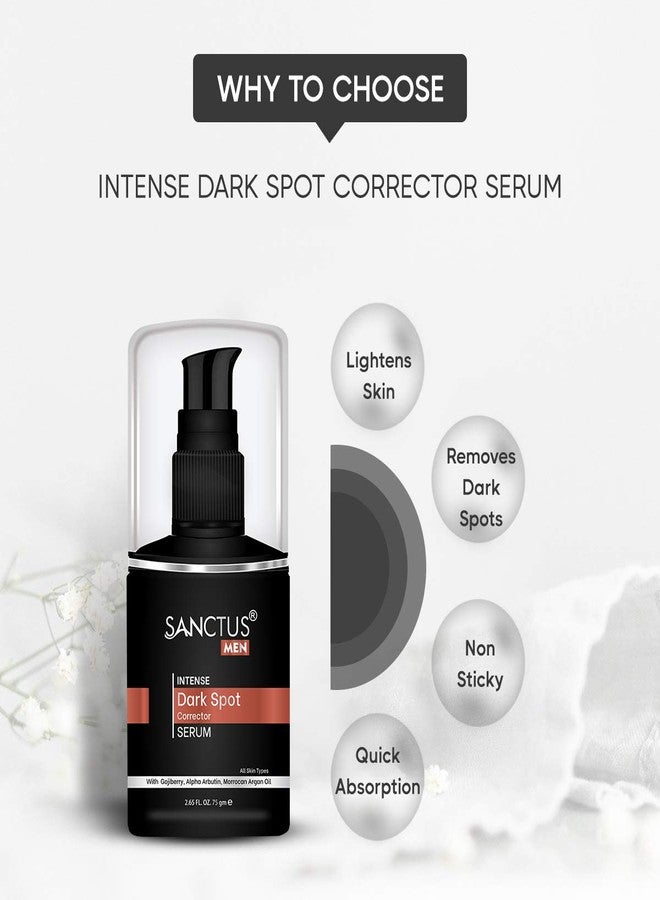 SANCTUS Dark Spot Corrector Serum For Spotless Skin - Organic Skin Lightening Brightening & Nourishing Serum For MEN - 75gm - Image 2