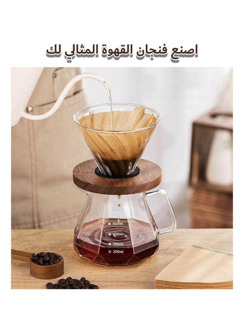 طقم صانعة قهوة V60 بالتصفية مع ١٠٠ قطعة فلتر قهوة - Image 5