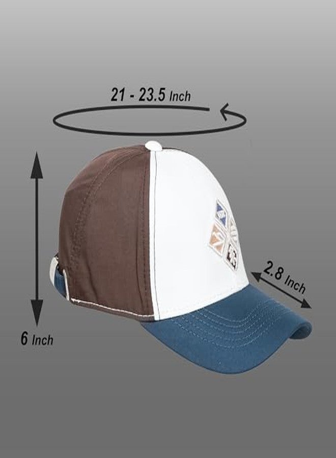 C Classic Mountain Conqueror Logo Baseball Cap, Two-Tone Colour, Adjustable Strap for Casual, Sport Wear, Trekking,Cycling,Gyming,&All Other Outdoor Activites (in, Alpha, Free Size, White) - Image 4