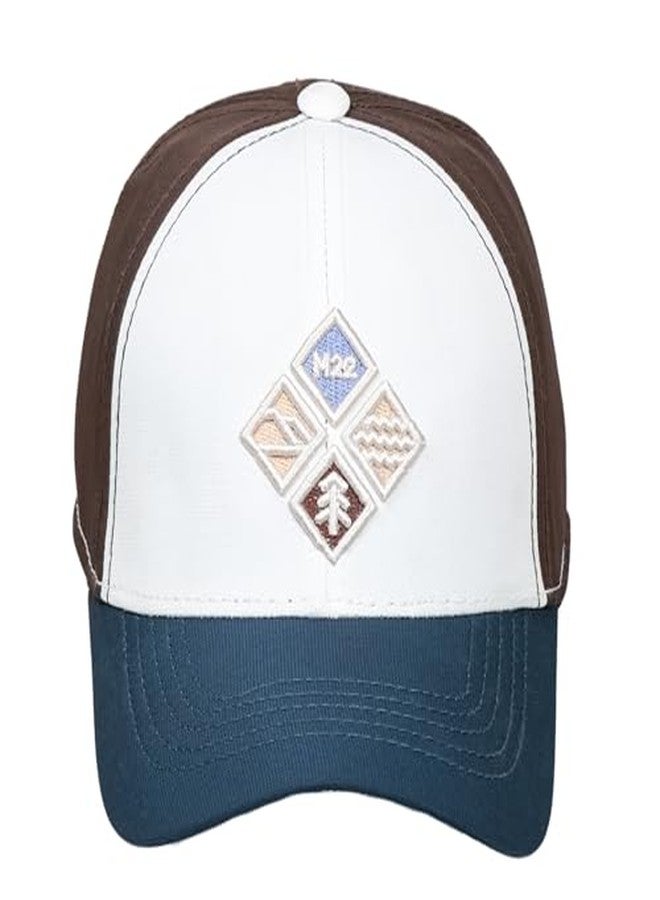 C Classic Mountain Conqueror Logo Baseball Cap, Two-Tone Colour, Adjustable Strap for Casual, Sport Wear, Trekking,Cycling,Gyming,&All Other Outdoor Activites (in, Alpha, Free Size, White) - Image 1