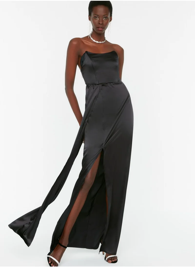 trendyol Bandeau Front Split Tie Detail Dress