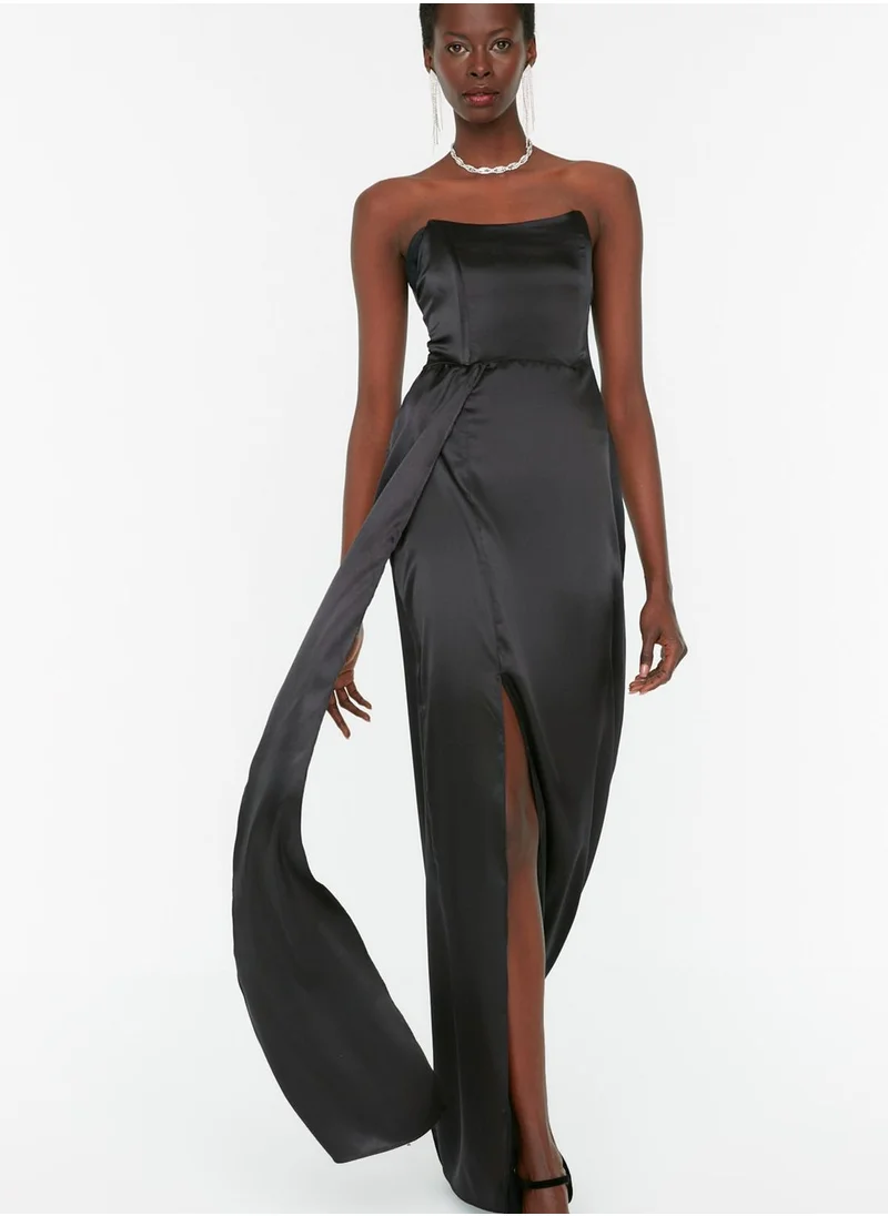 trendyol Bandeau Front Split Tie Detail Dress