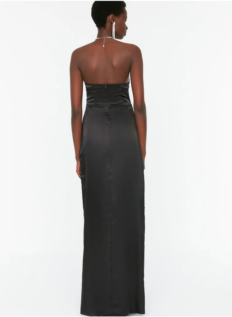 trendyol Bandeau Front Split Tie Detail Dress