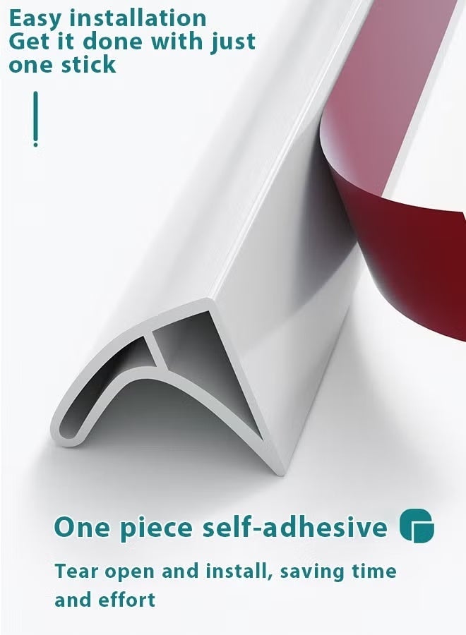 1M Bathroom water barrier strip Wet and dry separation waterproof strip Shower water barrier strip Silicone water barrier strip Flexible and bendable Used for bathroom wet and dry separation - Image 5