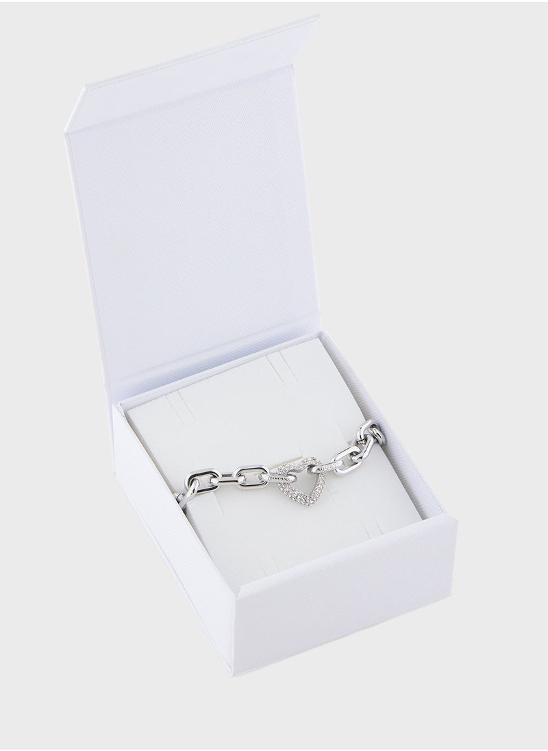 GUESS Jubb05016Jwrhs 18Mm Pave Heart Chain Bracelet  - Image 4