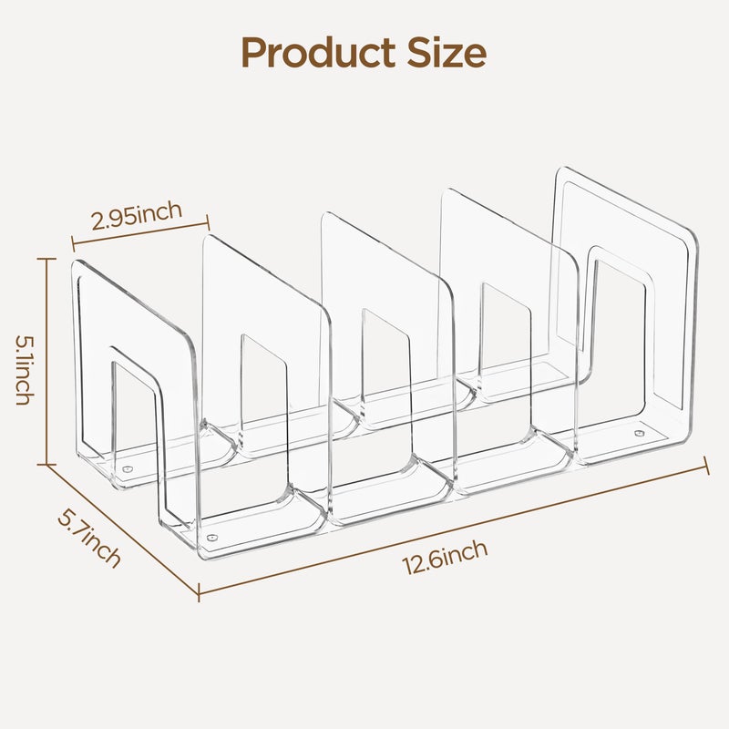 HBlife Clear Acrylic Kids Shoe Rack for Closet Organizers and Storage, Small Shoe Rack 4 Sections Toddler Baby Shoe Storage Organizer Stackable Shoe Shelf,Desk File Sorter Book Purse Organizer(2 Pack) - Image 5