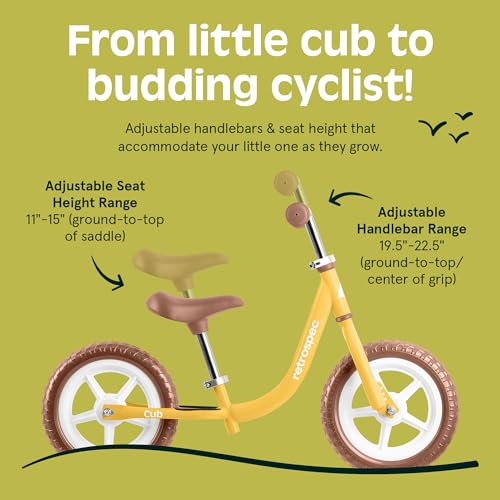 Retrospec Cub 2 Toddler 12 Balance Bike 18 Months 3 Years Old No Pedal Beginner Kids Bicycle for Girls Boys FlatFree Tires Adjustable Seat Durable Frame - Image 5