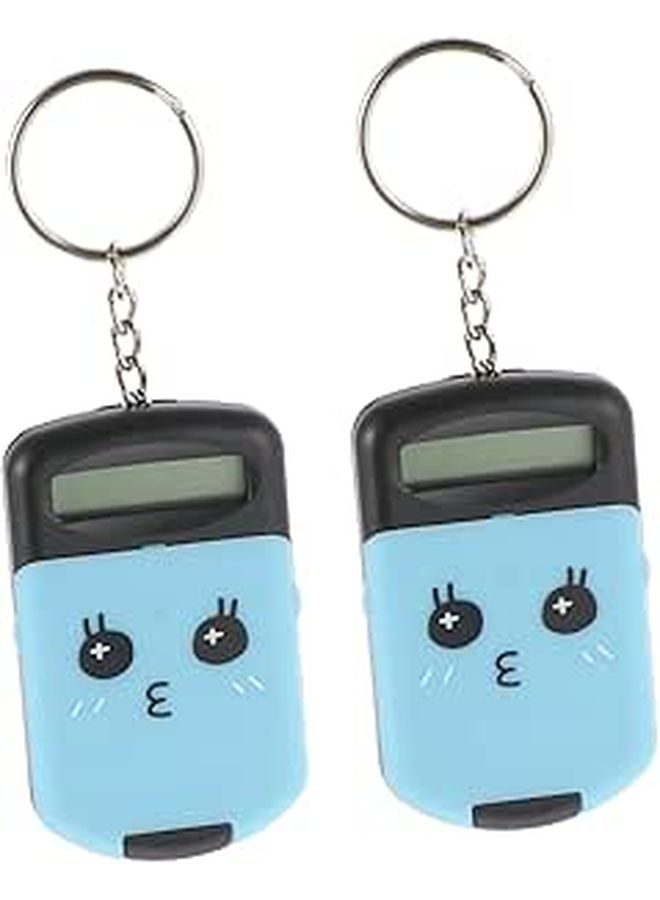 2 Sets Mini Pocket Calculator LCD Display Plastic Portable Student School Office Compact - Image 1