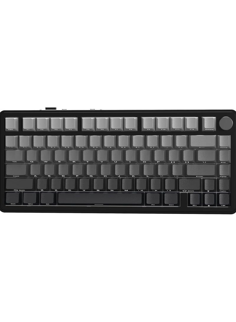 هجوم القرش ATTACK SHARK X85 Gasket Mechanical Keyboard with Knob, 75% Wireless Gaming Keyboard with Five Layers Padding, BT5.0/2.4G/USB-C, RGB, Hot-Swappable, PBT Keycaps (Black)  - Image 1