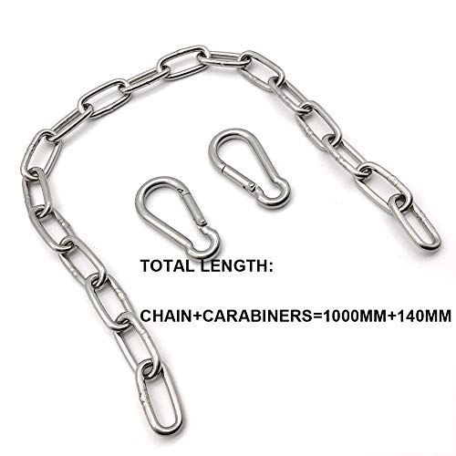 MIKMAYTOO 1 Pack Heavy Duty Stainless Steel Chain 550LB Capacity for Punching Bags Hanging Chair Hammocks Swing Trapeze Yoga (40, 4MM) - Image 2