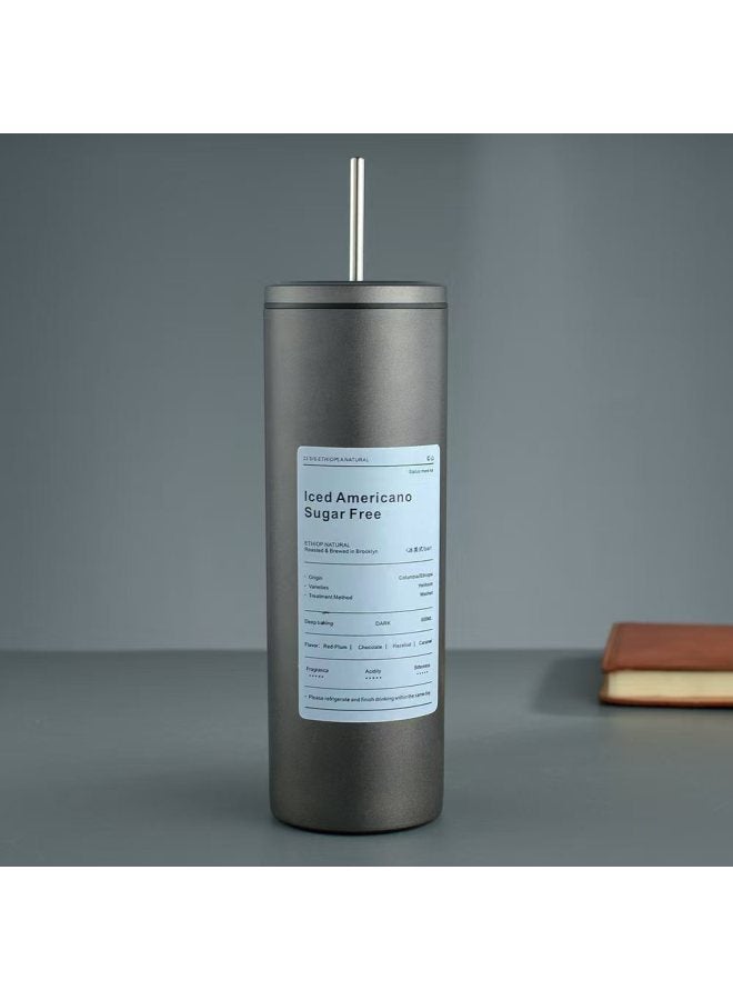 Ice American Latte Coffee Cup Double-layer Vacuum 304 Stainless Steel Thermos Cup Portable Large Capacity Suction Cup
