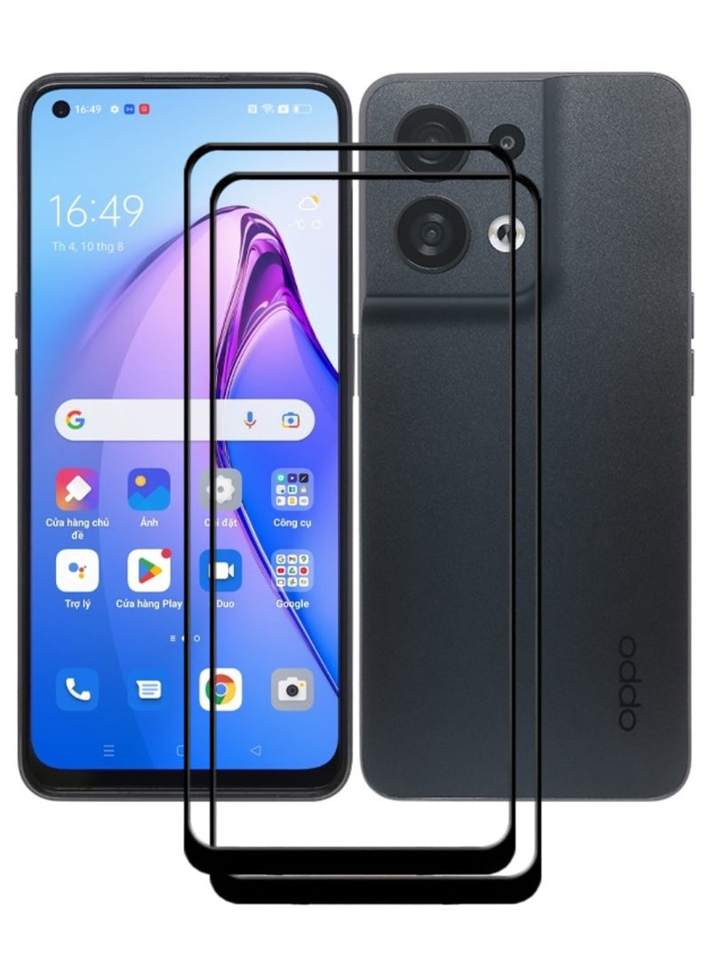 2 Pieces Antistatic ESD Dustproof Premium Quality High Definition Tempered Glass Screen Protector Designed For Oppo Reno8