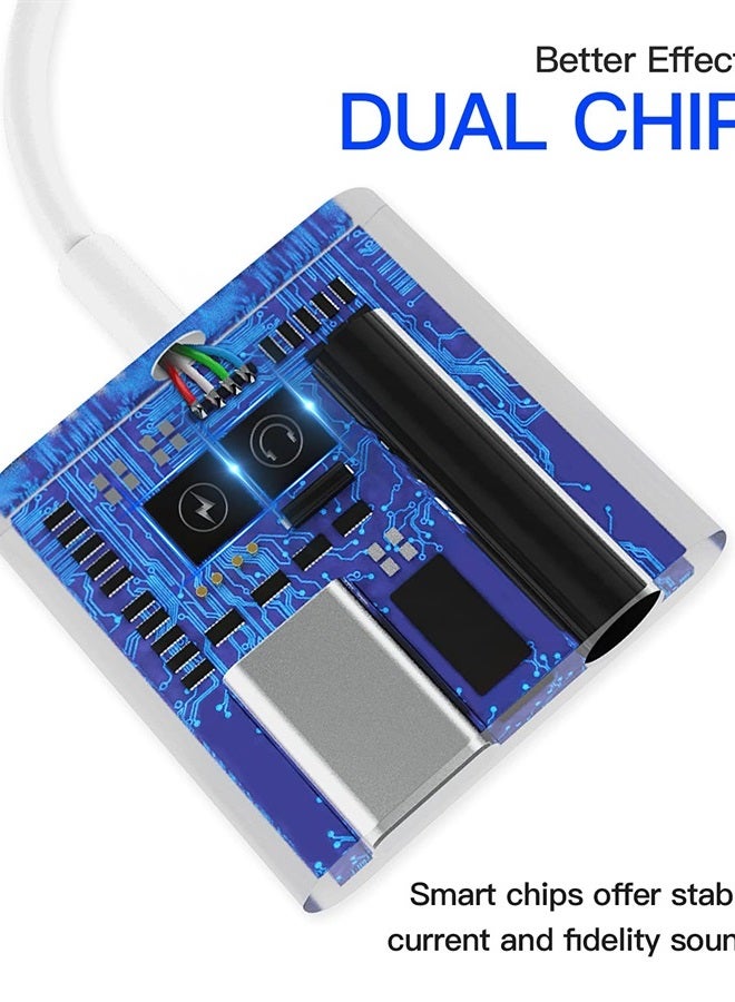 zoyuzan Lightning to 3.5mm Splitter 2in1(2pack)Charger Audio Cord connector iPhone AUX Adapter for Headphone Jack Dongle Cable Apple MFI Certified Music Earphone Converter for 7 8 X Xr se 14 13 12 11 Pro Max - Image 4