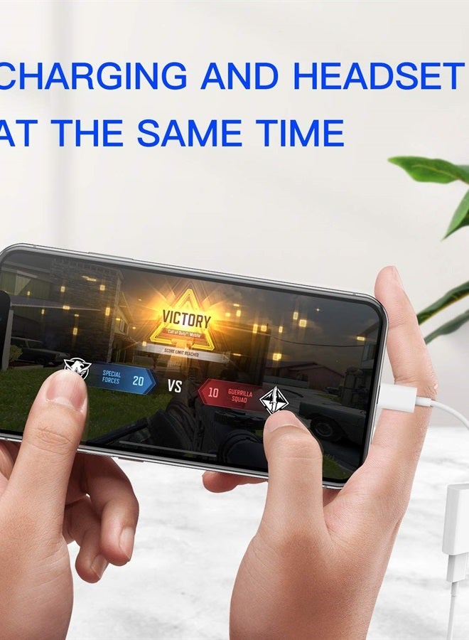 zoyuzan Lightning to 3.5mm Splitter 2in1(2pack)Charger Audio Cord connector iPhone AUX Adapter for Headphone Jack Dongle Cable Apple MFI Certified Music Earphone Converter for 7 8 X Xr se 14 13 12 11 Pro Max - Image 2