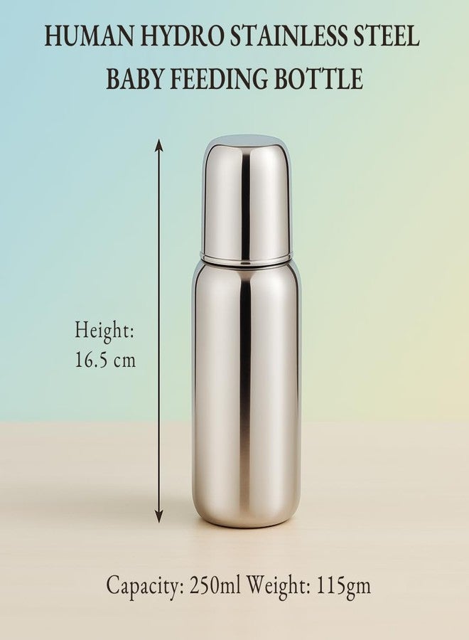 Human Hydro 250 ml Stainless Steel Baby Feeding Bottle | BPA-Free, Leak-Proof & Durable | Rust-Free Milk Bottle for Infants & Toddlers - Image 3