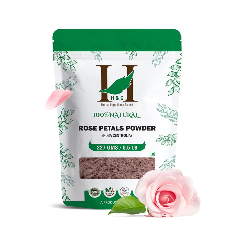 HC HERBAL INGREDIENTS EXPERT 100 Pure Rose Petals Powder Rosa Centifolia for Facial Mask Formulation 12 LB 227 gms 8 Oz