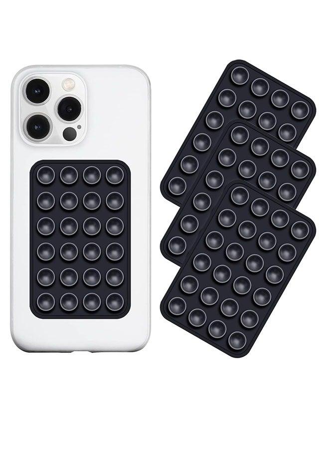 Suction Phone Case Mount, 4Pcs Silicone Phone Suction Grip Compatible with iPhone and Android Cases, Anti-Slip Hands-Free Mobile Accessory Holder, Sticky Phone Grip for Tiktok Videos and Selfies(black) - Image 1