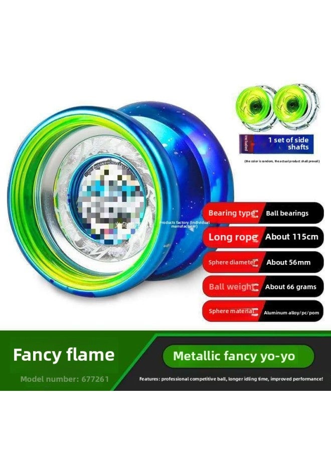 Yo-Yo Fire Young King Flow Flame Game Yoyo Ball Children's Metal Luminous Yo-yo-Color:Metal-ice Sword S-Specification:Free 10 Ropes + 10 Ball Bearings + Gloves  - Image 2