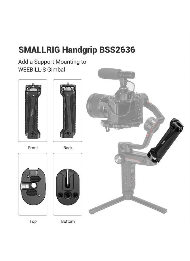 SMALLRIG - SmallRig Handle Grip Handgrip for Zhiyun-Tech WEEBILL-S Gimbal with Cold Shoe Mount Built-in Wrench, Multiple Threaded Holes - BSS2636 - Image 1