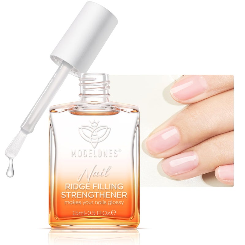 modelones Nail Strengthener Clear Nail Polish Repair for Damaged Nail Hardener Extra Strong and Growth Crystal Clear 15ml - Image 1