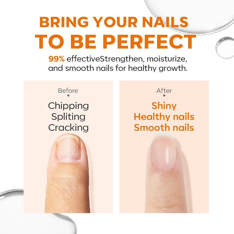 modelones Nail Strengthener Clear Nail Polish Repair for Damaged Nail Hardener Extra Strong and Growth Crystal Clear 15ml - Image 3