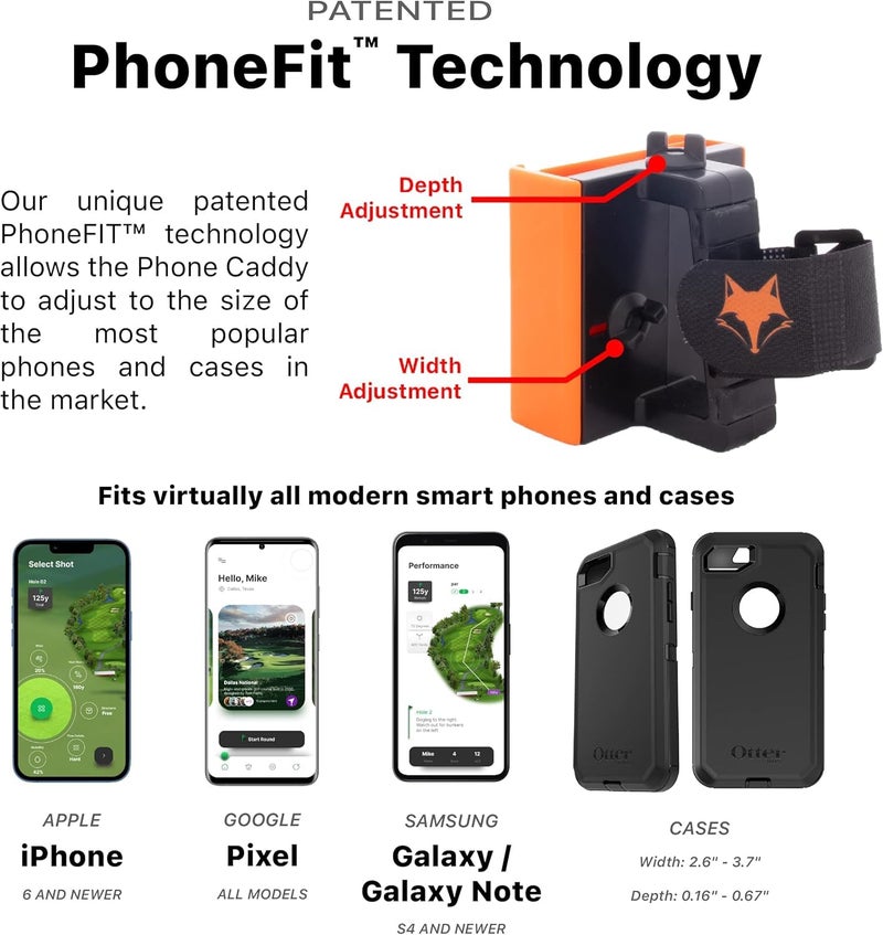 DESERT FOX GOLF Phone Caddy â€“ Adjustable Golf Cart Phone Holder with Secure Strap for Hands-Free GPS & Golf Apps â€“ Universal Fit - Patriotic Flag - Image 3