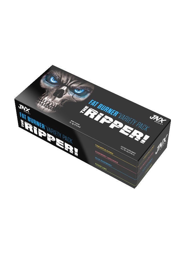 The Ripper! Fat Burner Pre-Workout Variety Pack – 5 x Single Serves Thermogenic Formula + Appetite Suppressant L-Carnitine, Taurine & Raspberry Ketones