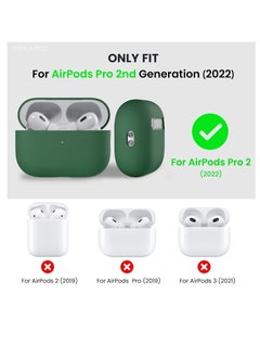 Generic Compatibility With for AirPods Pro 2nd Generation Case Cover(2022), Protective Soft Silicone Skin Accessories for Men Women Boys Girls for Apple AirPods Pro Gen 2, Front LED Visible (Clover Green)  - Image 2