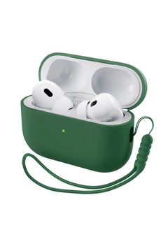 Generic Compatibility With for AirPods Pro 2nd Generation Case Cover(2022), Protective Soft Silicone Skin Accessories for Men Women Boys Girls for Apple AirPods Pro Gen 2, Front LED Visible (Clover Green)  - Image 1