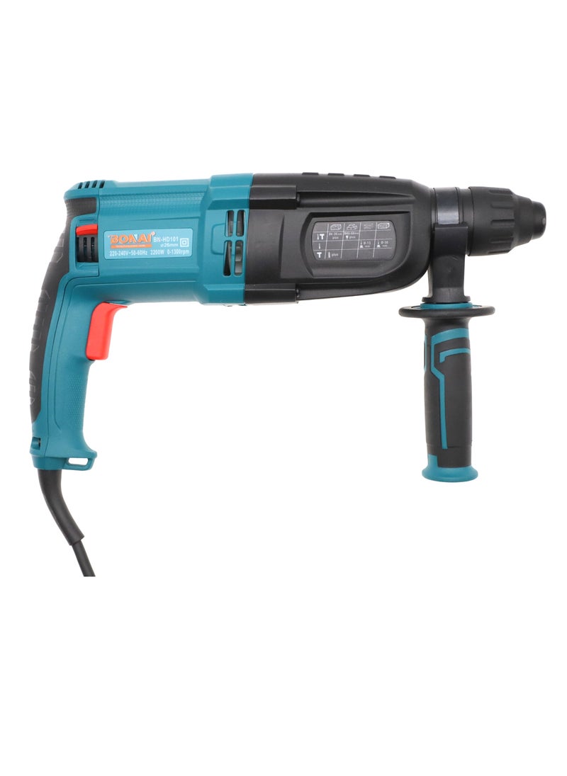 BONAI - Variable Speed Rotary Hammer Drill 1-1/4 inch, 26mm SDS Plus Demolition Hammer for Concrete Drill 13Amp, 4 Functions Reduced Vibration System With 360° Rotating Auxiliary Handle - Image 1