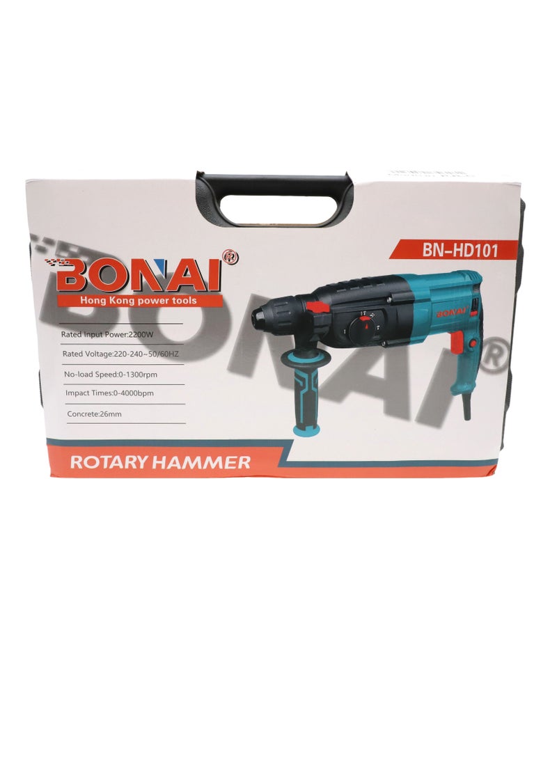 BONAI - Variable Speed Rotary Hammer Drill 1-1/4 inch, 26mm SDS Plus Demolition Hammer for Concrete Drill 13Amp, 4 Functions Reduced Vibration System With 360° Rotating Auxiliary Handle - Image 1