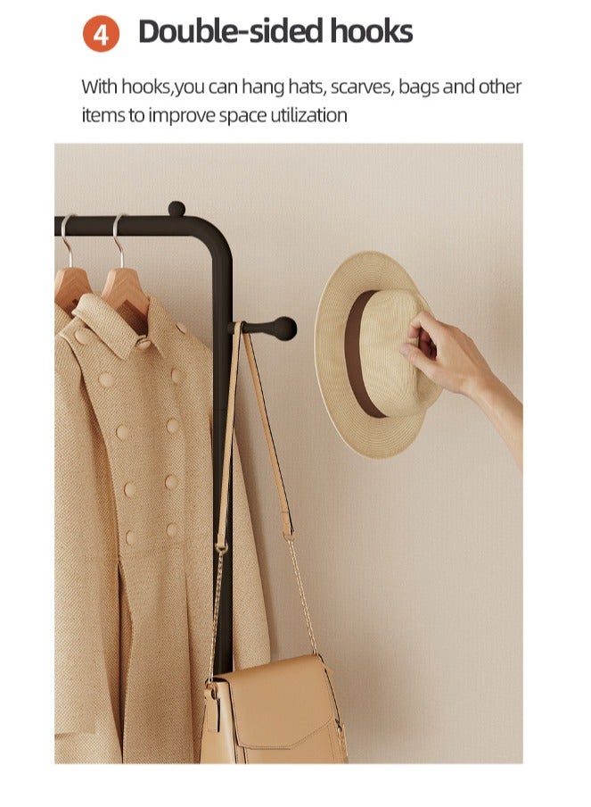 XiuWoo Multifunctional Modern Simple Style Clothes Storage Hanging Wardrobe Coat Rack Shoes Rack with 2 Drawer Organizer Bags For Home Bedroom - Image 4