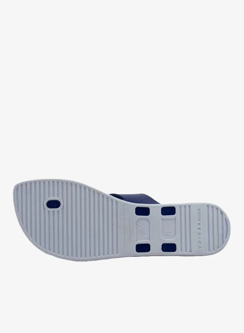 Voices White-Navy-Navy Look Estampa Women'S Printed Sole Single Strap Sandals - White/Navy for Women | Best Price UAE