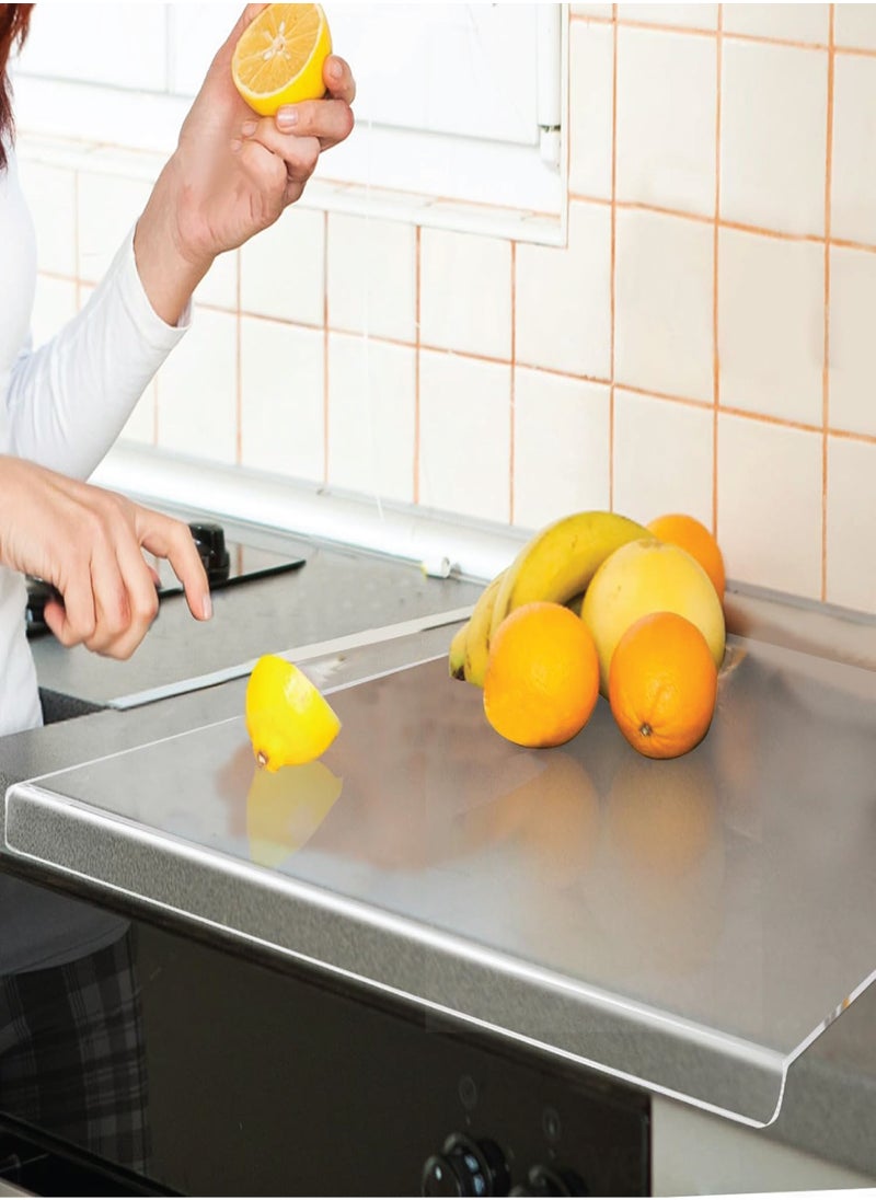 SMARTPOINTS Acrylic Cutting Boards for Kitchen Counter, Clear Cutting Board for Countertop, Cutting Board with Counter Lip, Anti-Slip Kitchen Clear Cutting Board for Countertop Protector(18x14 in)  - Image 1