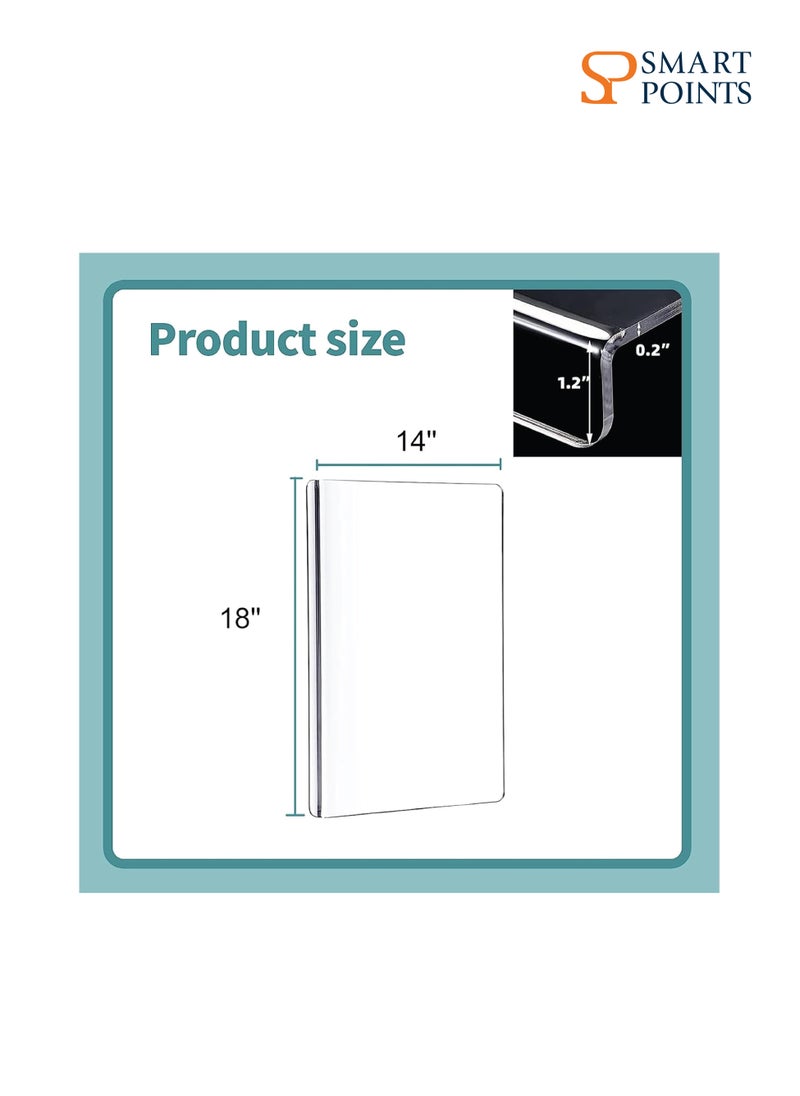 SMARTPOINTS Acrylic Cutting Boards for Kitchen Counter, Clear Cutting Board for Countertop, Cutting Board with Counter Lip, Anti-Slip Kitchen Clear Cutting Board for Countertop Protector(18x14 in)  - Image 2