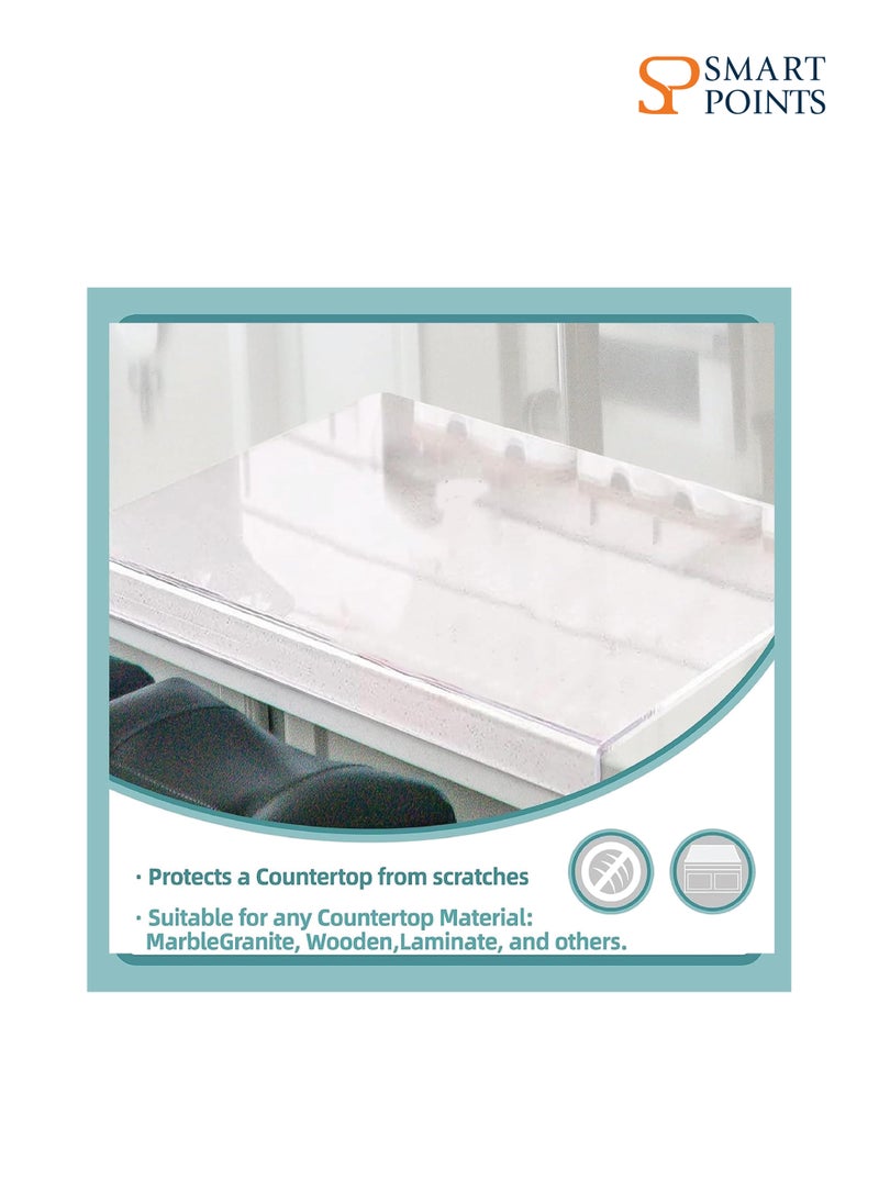 SMARTPOINTS Acrylic Cutting Boards for Kitchen Counter, Clear Cutting Board for Countertop, Cutting Board with Counter Lip, Anti-Slip Kitchen Clear Cutting Board for Countertop Protector(18x14 in)  - Image 3