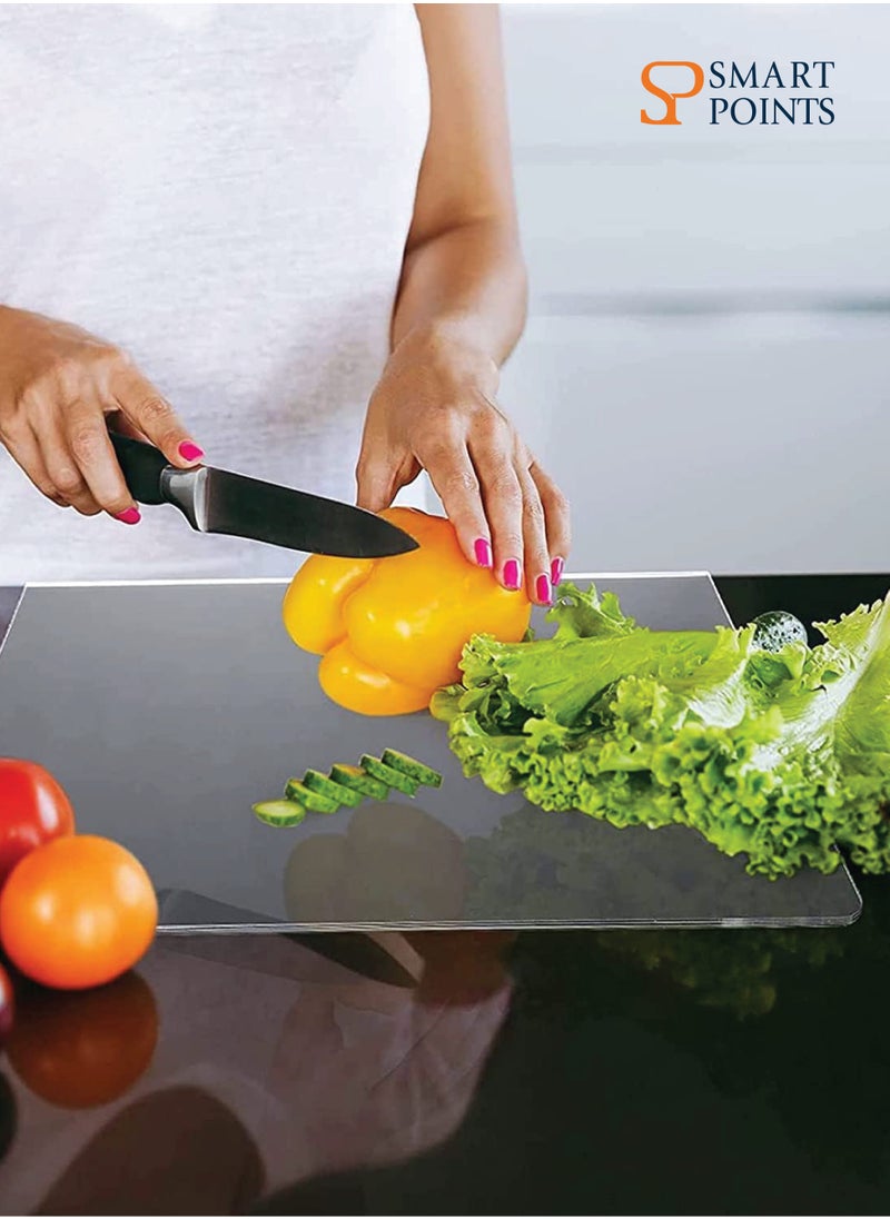SMARTPOINTS Acrylic Cutting Boards for Kitchen Counter, Clear Cutting Board for Countertop, Cutting Board with Counter Lip, Anti-Slip Kitchen Clear Cutting Board for Countertop Protector(18x14 in)  - Image 5